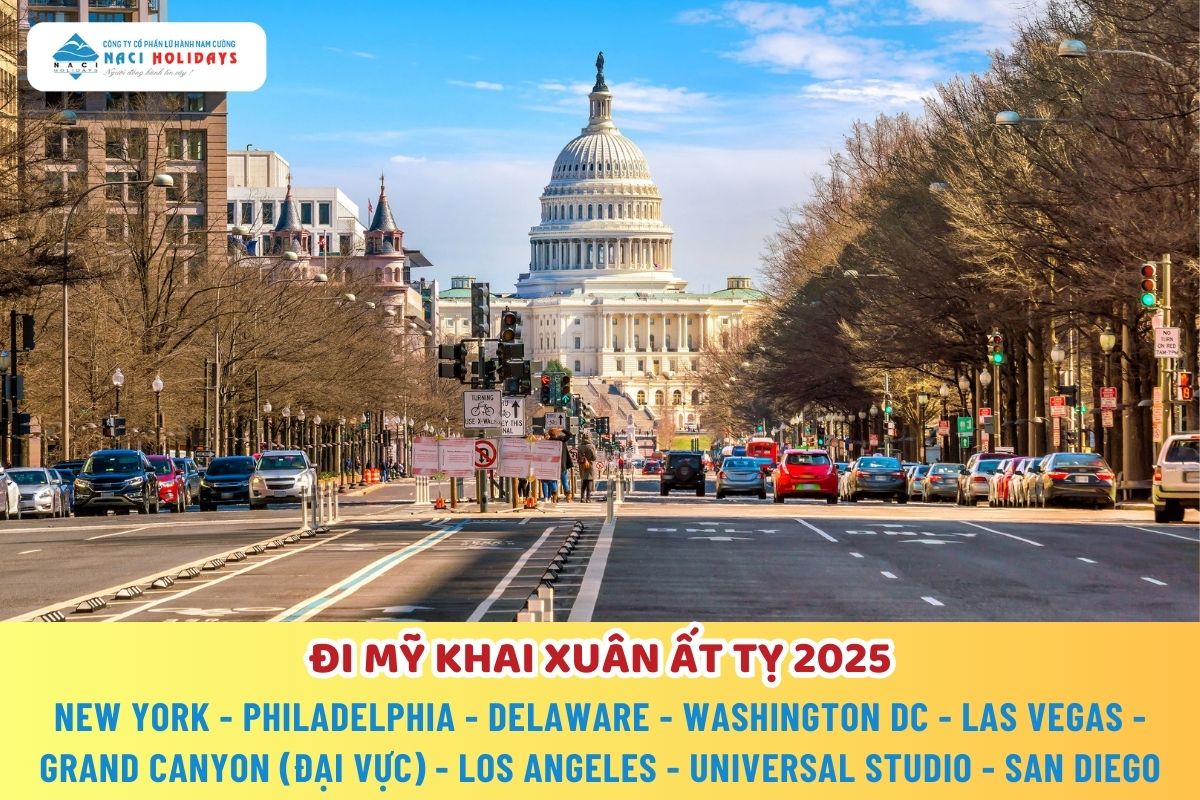 ĐI MỸ KHAI XUÂN ẤT TỴ 2025 Khởi hành MÙNG 2 TẾT ÂM LỊCH  NEW YORK - PHILADELPHIA - DELAWARE - WASHINGTON DC - LAS VEGAS - GRAND CANYON (ĐẠI VỰC) - LOS ANGELES - UNIVERSAL STUDIO - SAN DIEGO